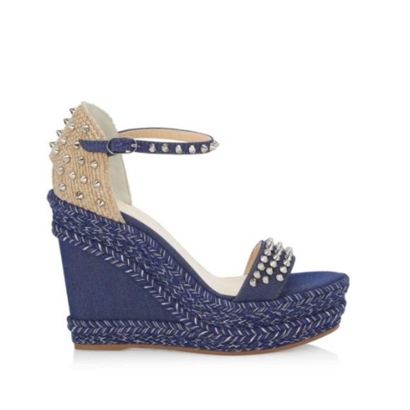 Christian Louboutin Madmonica 120 Denim Platform Wedges - Picture 4 of 14